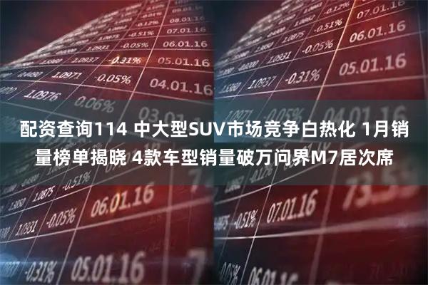 配资查询114 中大型SUV市场竞争白热化 1月销量榜单揭晓 4款车型销量破万问界M7居次席